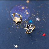 925 Sterling Silver Zircon Star Studs Earrings for Women