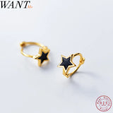 925 Sterling Silver Zircon Star Studs Earrings for Women