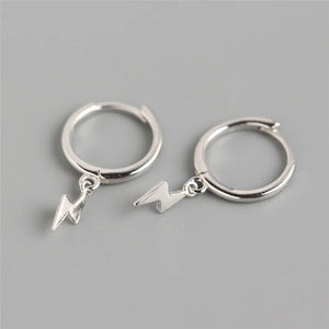 925 Silver Lightning Stud Earrings Women Fine Jewelry Gift