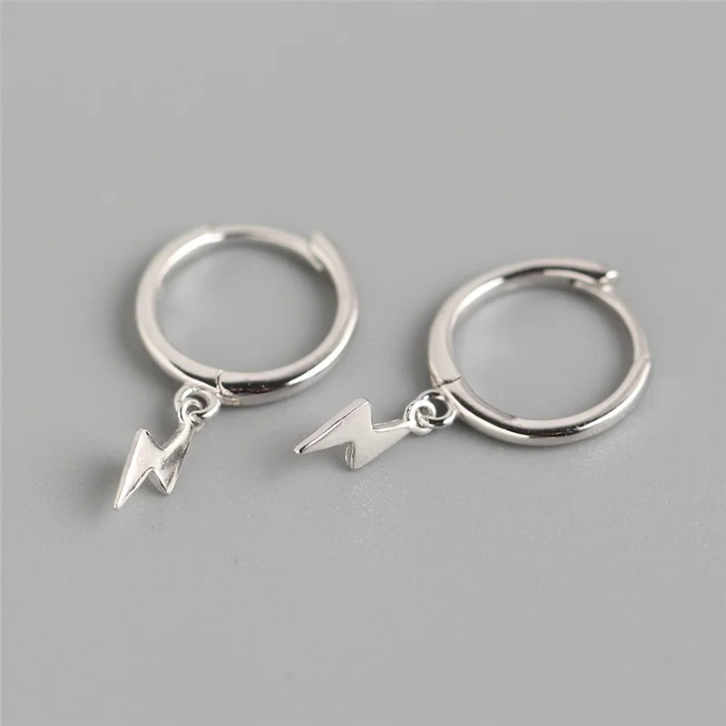 925 Silver Lightning Stud Earrings Women Fine Jewelry Gift