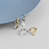 925 Silver Lightning Stud Earrings Women Fine Jewelry Gift