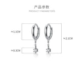 925 Silver Zircon Tassel Stud Earrings for Women