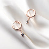 925 Silver Zircon Tassel Stud Earrings for Women
