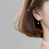 925 Silver Zircon Tassel Stud Earrings for Women