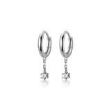 925 Silver Zircon Tassel Stud Earrings for Women