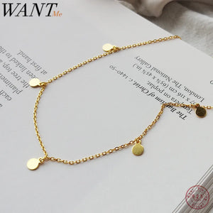 925 Silver Round Dangle Necklace for Women