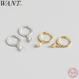 Geometric Inlaid CZ Mini Small Stud Earrings 925 Sterling Silver