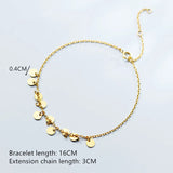 Minimalist 925 Sterling Silver Disc Charm Bracelets for Women