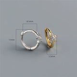 925 Silver Star Zircon Ear Buckle Women Party Jewelry Earrings