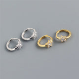 925 Silver Star Zircon Ear Buckle Women Party Jewelry Earrings