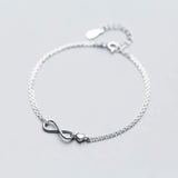 925 Silver Infinite Love Heart Charm Bracelet for Women
