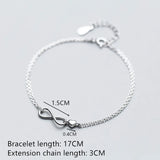 925 Silver Infinite Love Heart Charm Bracelet for Women