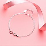 925 Silver Infinite Love Heart Charm Bracelet for Women