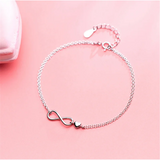 925 Silver Infinite Love Heart Charm Bracelet for Women