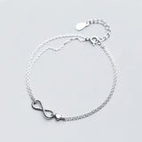 925 Silver Infinite Love Heart Charm Bracelet for Women
