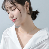 Minimalist Cuban Link Chain Bead Necklace for Women