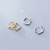 Minimalist Twisted Rope Round Ear Buckle 925 Sterling Silver Earrings