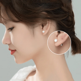 Natural Pearl Spiral Bead Stud Earrings