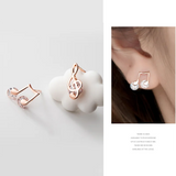 925 Silver Zircon Sweet Stud Earrings for Women