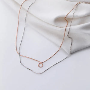 925 Silver Bead Choker Necklace for Women