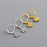 Minimalist Snowflake Stud Earrings 925 Silver Party Gift