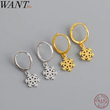 Minimalist Snowflake Stud Earrings 925 Silver Party Gift