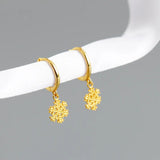 Minimalist Snowflake Stud Earrings 925 Silver Party Gift