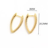 Pave Crystal Zircon 925 Silver V Stud Earring
