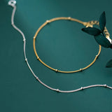 Minimalist Round Bead Link Chain Charm Bracelet for Women