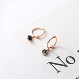 Minimalist Round Zircon Stud Earrings 925 Sterling Silver Gothic Jewelry
