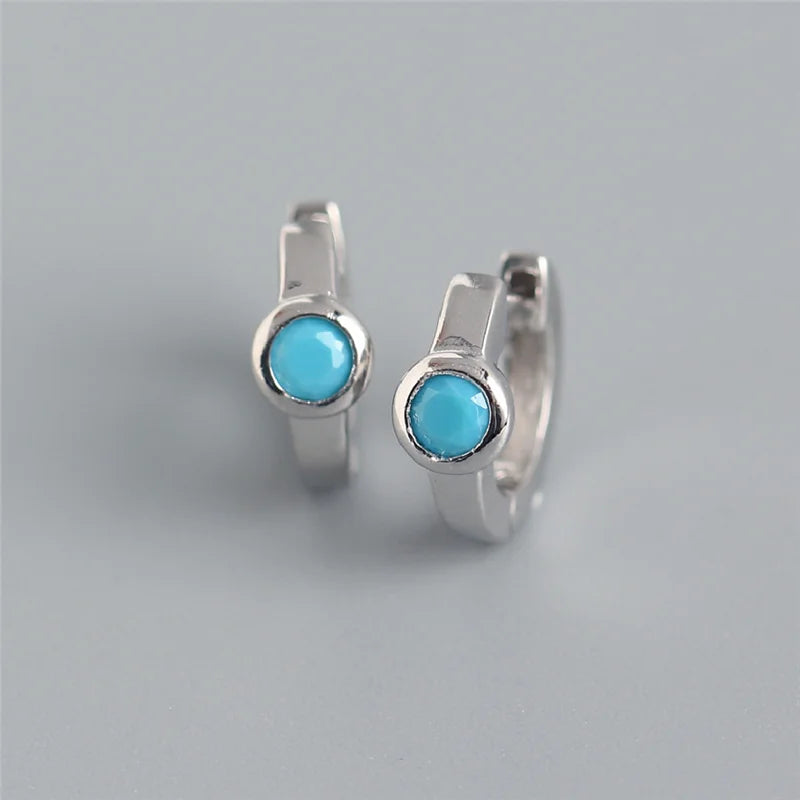 925 Silver Zircon Small Stud Earrings Boho Gift