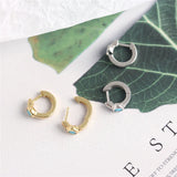 925 Silver Zircon Small Stud Earrings Boho Gift