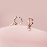 CZ Gothic Princess Earrings 925 Silver