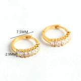 Rectangular Crystal Zircon Stud Earrings 925 Silver