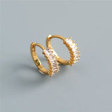 Rectangular Crystal Zircon Stud Earrings 925 Silver