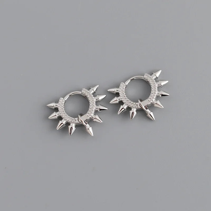 925 Sterling Silver Rivet Ear Buckle for Women Rock Unisex Earrings