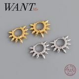 925 Sterling Silver Rivet Ear Buckle for Women Rock Unisex Earrings