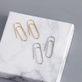 925 Sterling Silver Paper Clips Earrings for Women Party Jewelry