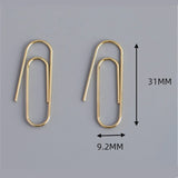 925 Sterling Silver Paper Clips Earrings for Women Party Jewelry