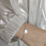 925 Sterling Silver Love Heart Chain Bracelet Wedding Jewelry