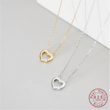 925 Silver Love Heart Clavicle Chain Pendant Necklace for Women