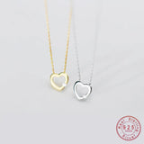 925 Silver Love Heart Clavicle Chain Pendant Necklace for Women