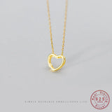 925 Silver Love Heart Clavicle Chain Pendant Necklace for Women