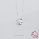 925 Silver Love Heart Clavicle Chain Pendant Necklace for Women