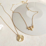 Bee Honeycomb Pendant Necklace 925 Sterling Silver