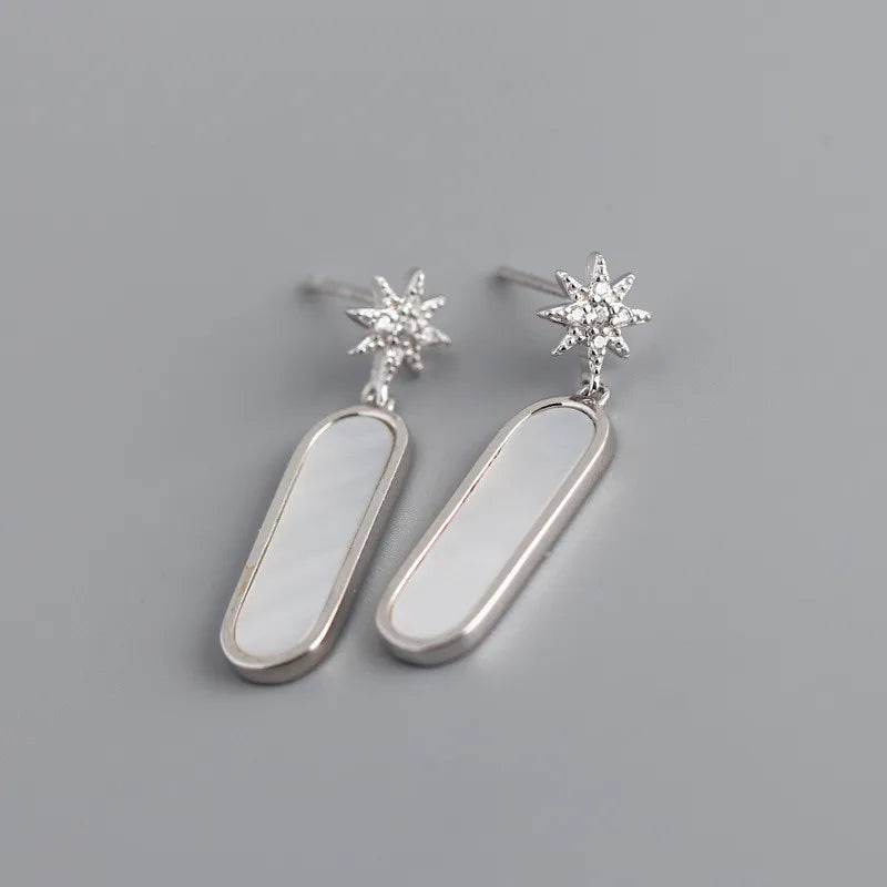 925 Silver Geometric Drop Earrings Boho Accessory