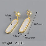 925 Silver Geometric Drop Earrings Boho Accessory