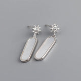 925 Silver Geometric Drop Earrings Boho Accessory