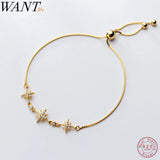 925 Sterling Silver Star Bracelet for Women Wedding Accessories