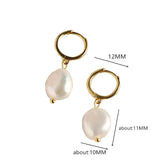 Baroque Round Ear Hoop Pearl Drop Earrings